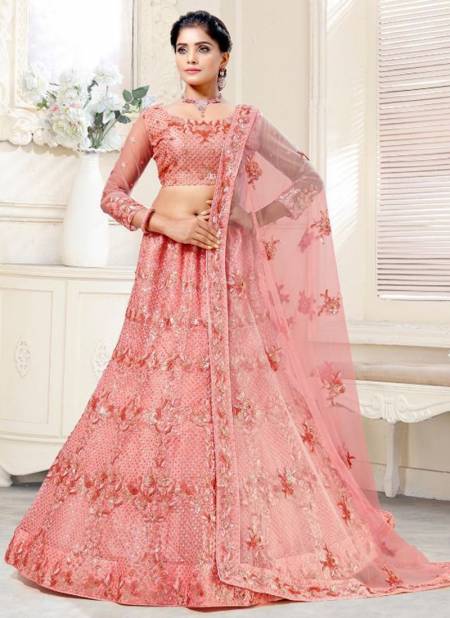 Peach Colour ANJANI ART MOR PANKH 1 New Fancy Designer Festive Wear Latest Lahenga Choli Collection 1055